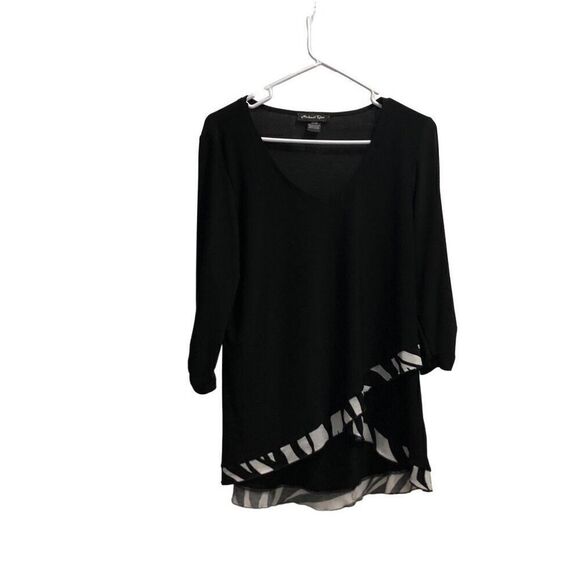 Michael Tyler Medium (M) Black and White Zebra Tunic - Picture 1 of 6